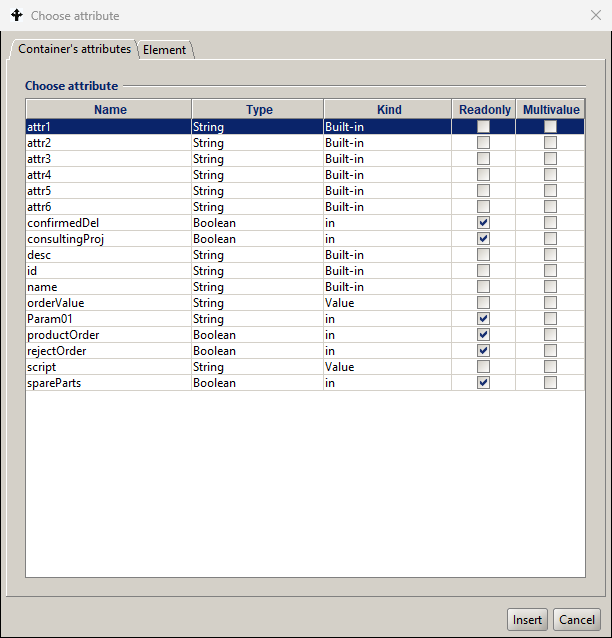 Choose attribute