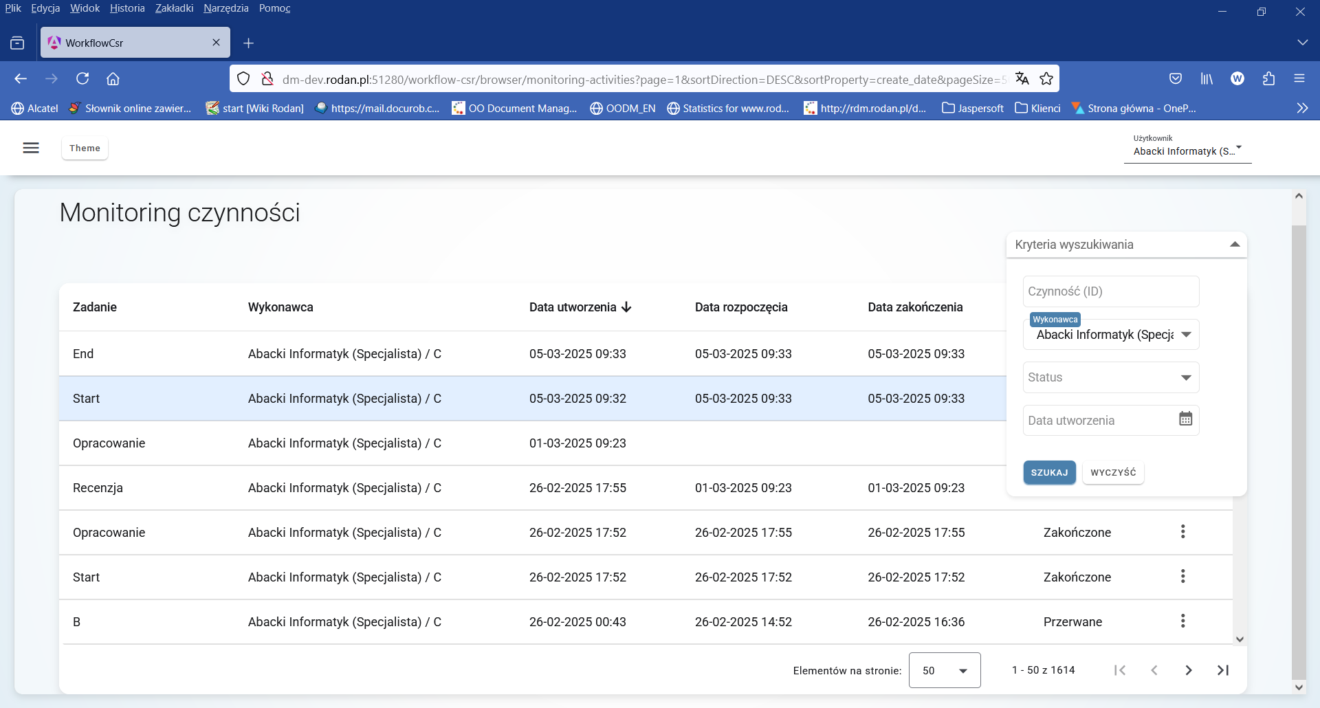 WorkflowCsr — Mozilla Firefox
